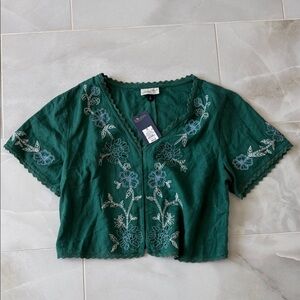 Universal Thread Teal Embroidered Blouse
